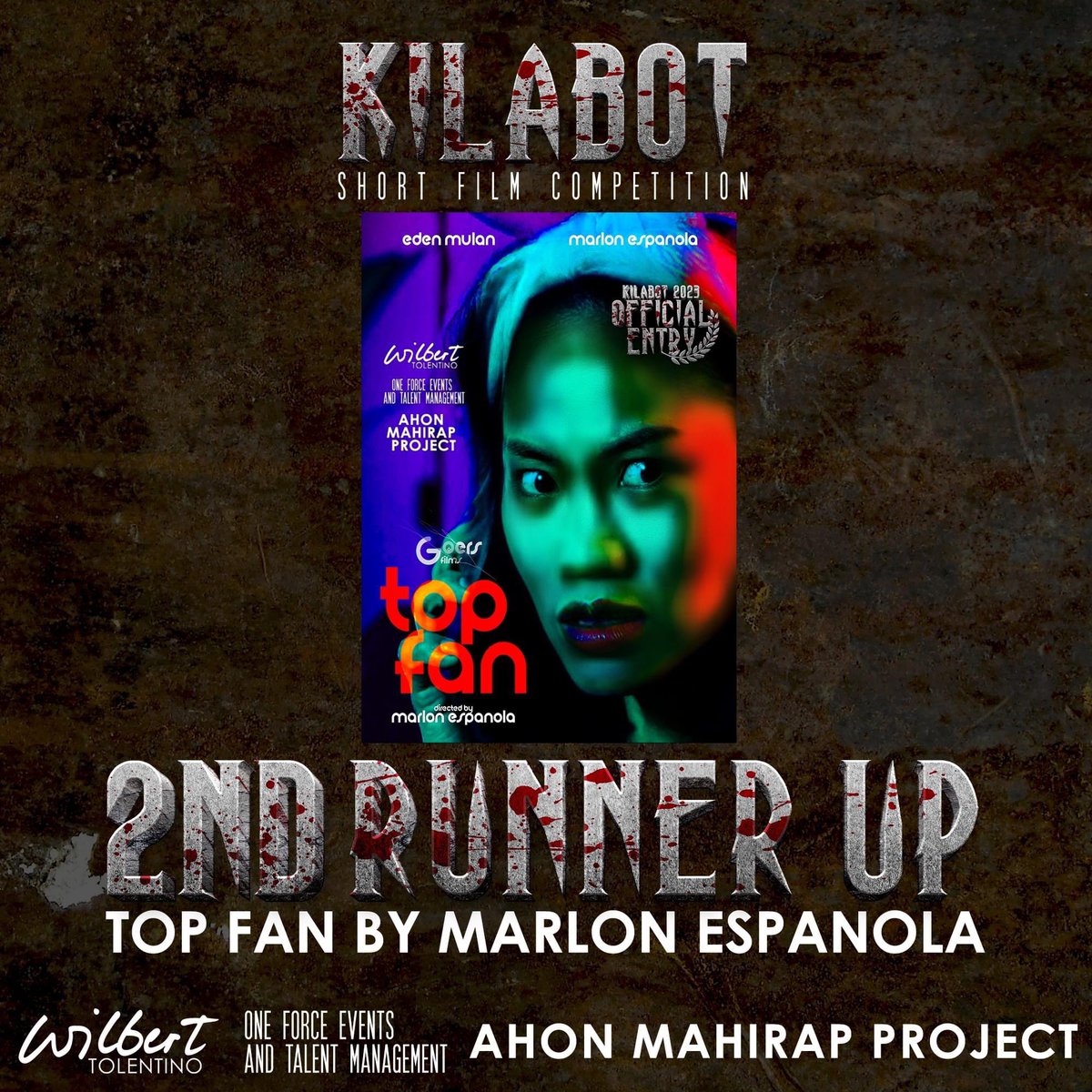 sirwil75's tweet photo. Narito na ang mga winners ng 2023 Kilabot Short Film Competition, hatid sa inyo ni Wilbert Tolentino, One Force Events and Talent Management at sa pakikipagtulungan ng Ahon Mahirap Project! โ ๏ธ
#WilbertTolentino #AhonMahirap #Kafreshness #Kilabot2023 https://t.co/DmgHOHAmqf