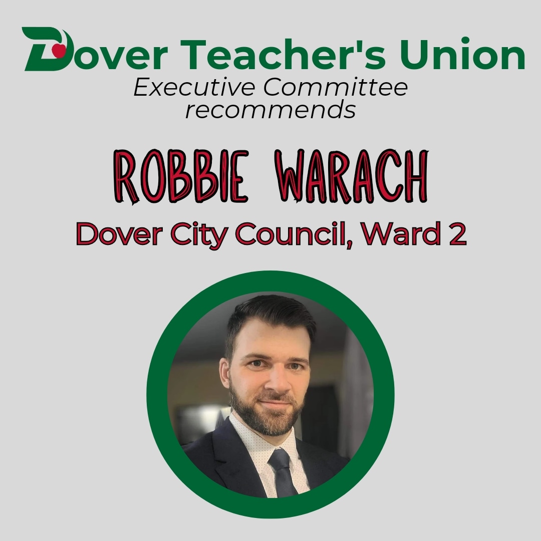 RobbieForDover's tweet image. Thank you to the executive board of the Dover Teacher's Union for your recommendation of my candidacy for City Council. Strong public schools are the backbone of our community. 

#NHPolitics #DoverNH #UnionStrong