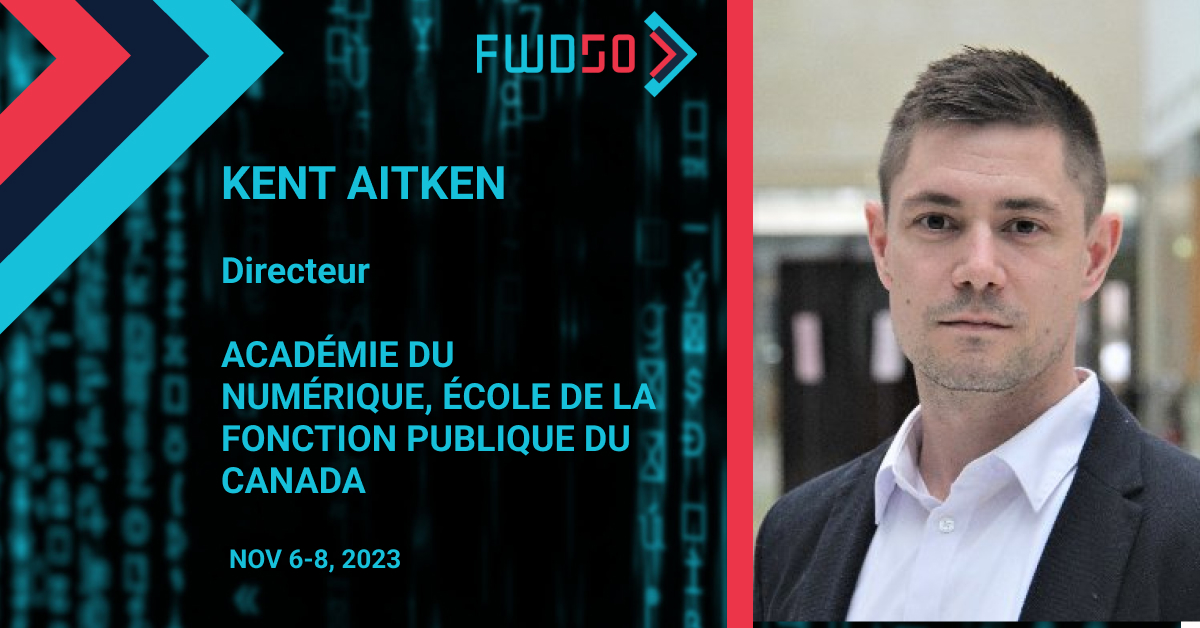 Depuis 2009, @kentdaitken construit et étudie l'innovation dans le secteur public. Il se joint à notre équipe de mentors sur place la semaine prochaine pour parler de transformation avec les participants et d'autres experts. fwd50.com/fr-FR/speaker/…