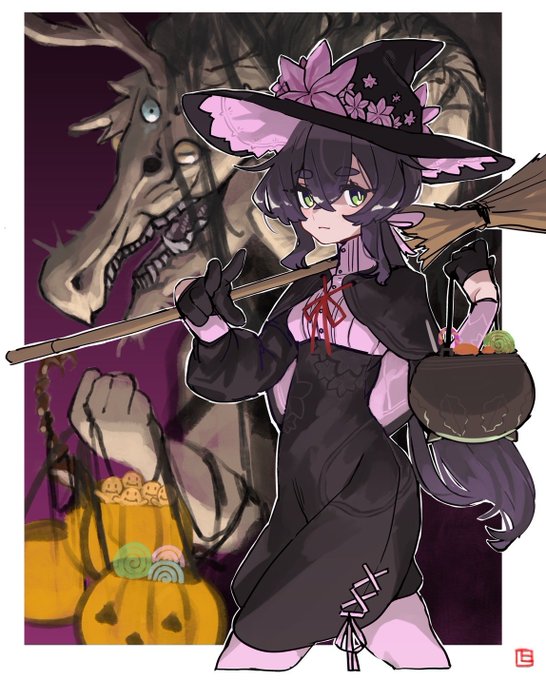 「long hair witch hat」 illustration images(Latest)｜21pages