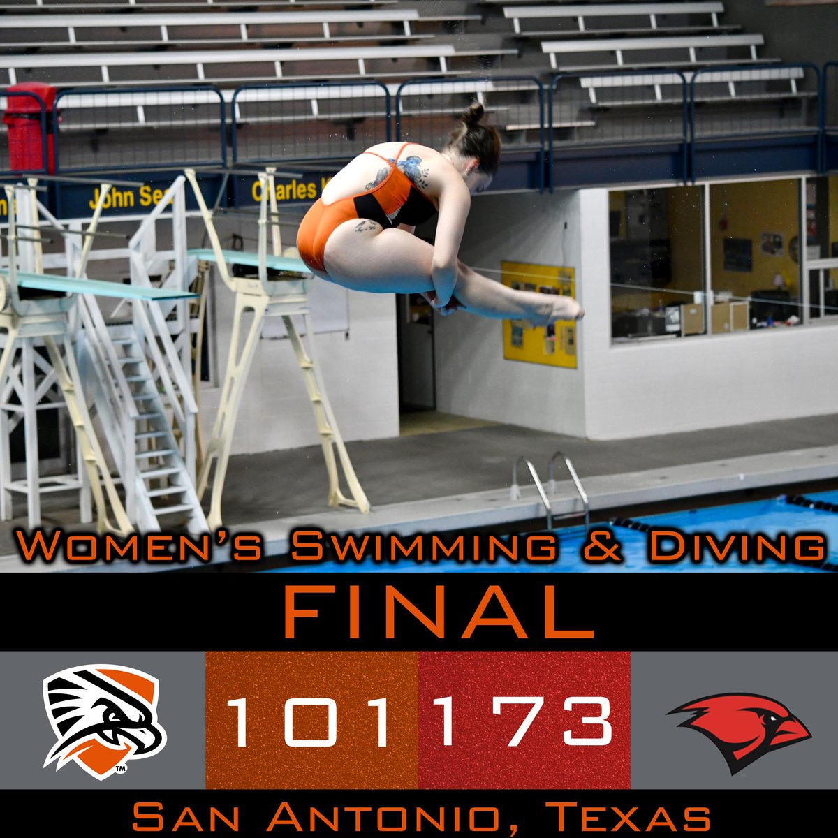 Junior Kathe Hepfer was a double-winner (1&amp;3-meter boards) as The UT Permian Basin women's swimming &amp; diving team lost 101-173 to DI Incarnate Word. Additional wins came from Carleigh Castillo 200-yard breaststroke (3:03.09) and Emma Gerhart 200-yard butterfly (2:17.47).
