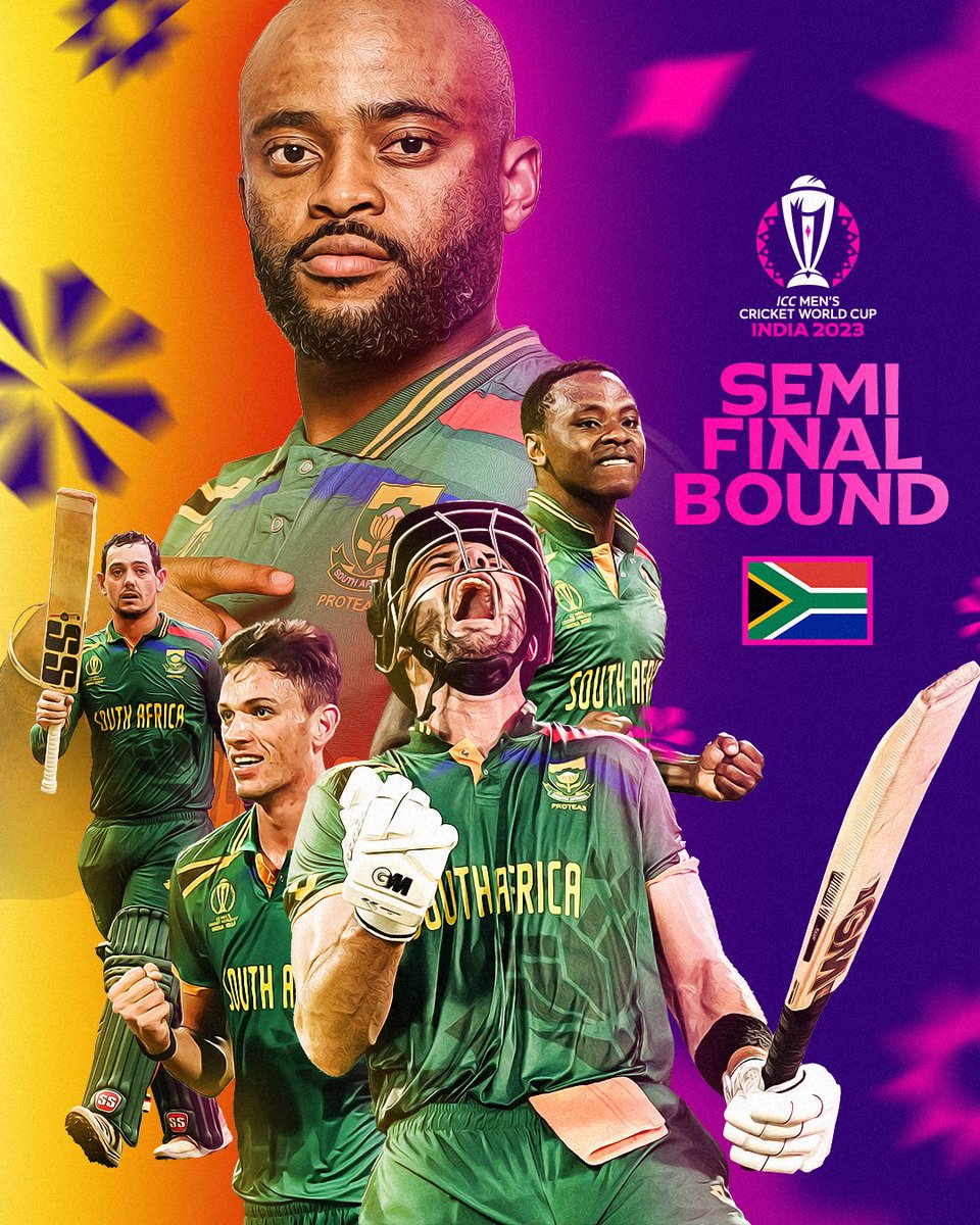 Bringing the Protea Fire to the semi-finals 🔥 South Africa are through to the penultimate stage of #CWC23 👏