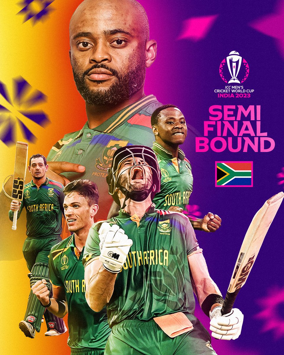 Bringing the Protea Fire to the semi-finals 🔥

South Africa are through to the penultimate stage of #CWC23 👏