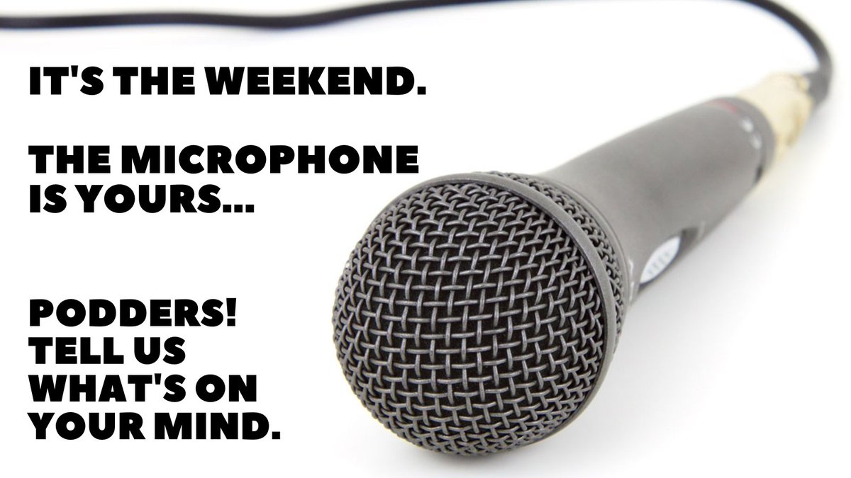 Pcast_ol's tweet photo. It's the weekend...

The microphone is yours...

Tell us your recommendations, podcasting tips, fave podcasts, whatever's on your mind.

team:  // @tpc_ol @pds_ol @wh2pod @ncore_ol @movies_ol @sports_ol @cbc_ol https://t.co/0nqZ7LkTPq