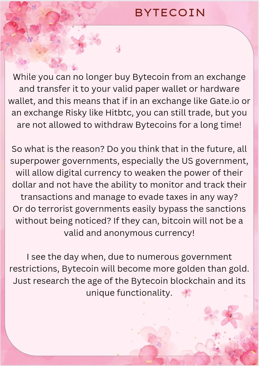 CryptoForexZone's tweet photo. #BYTECOIN https://t.co/GUlBdX3u3d