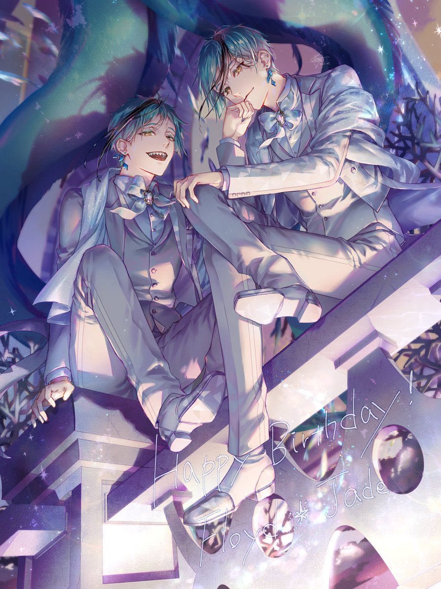 今年も！お誕生日おめでとう！✨🎉🎂✨

#ジェイド・リーチ誕生祭2023
#フロイド・リーチ誕生祭2023
#リーチ兄弟誕生祭2023