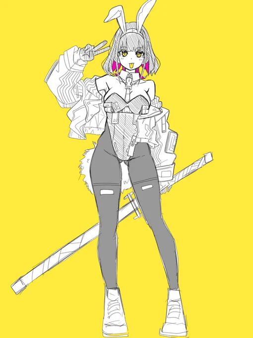 バニ夜哭ちゃん 全体図 #オリキャライラスト 