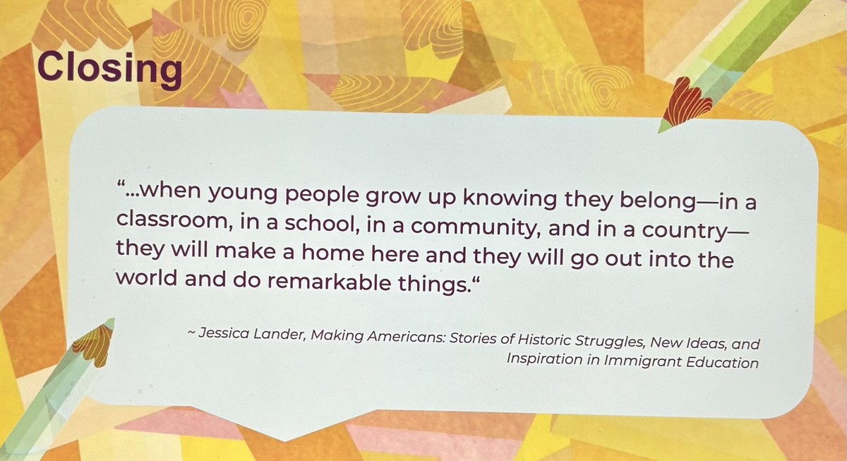 Thank you <a href="/jessica_lander/">Jessica Lander</a> for all the work that you do. “Making Americans” is a great read for any educator who wants to do more to support students and families who have been historically isolated from quality education. #MTLC #LeadForEquity