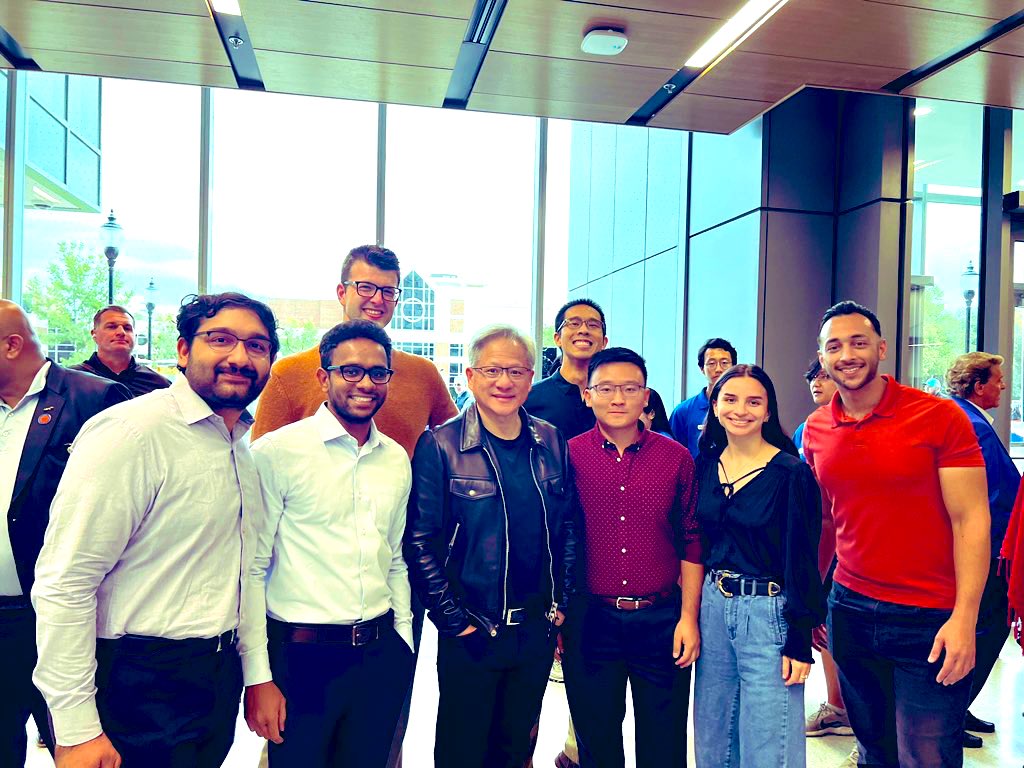 The GatorSense lab was SO thrilled to meet Jensen Huang of @nvidia and help celebrate the opening of Malachowsky Hall! @UF @UFWertheim @ECEflorida @ProfZare