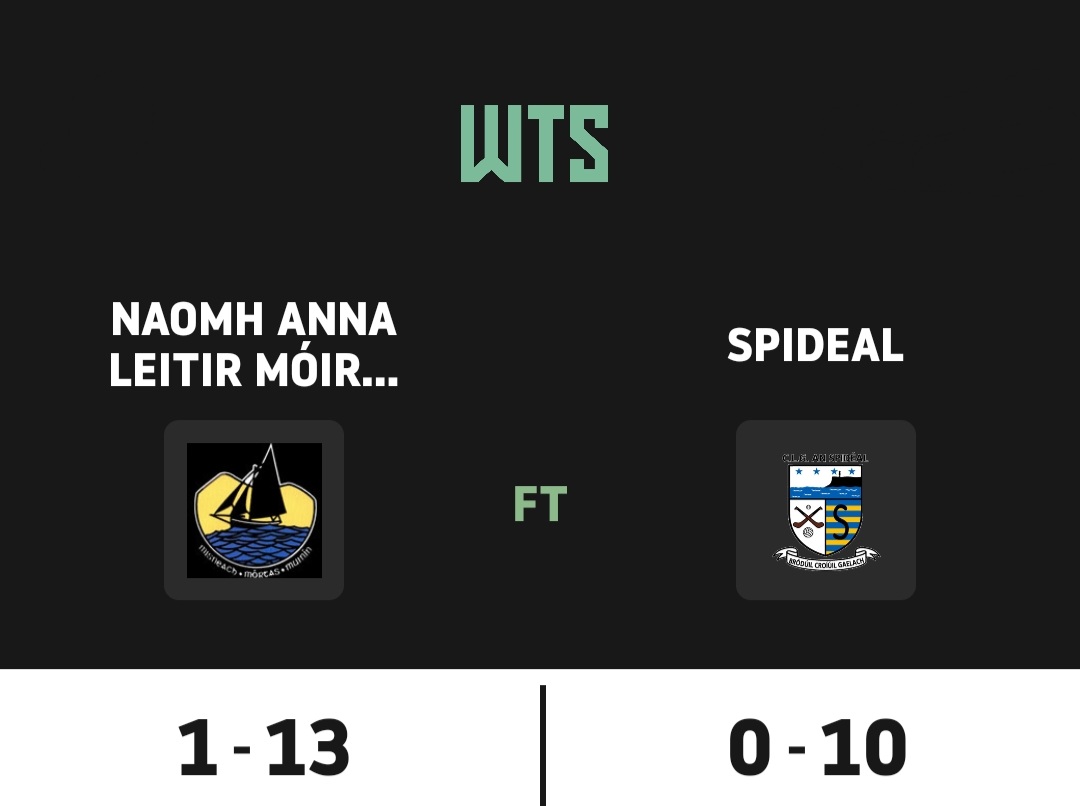 Tá ár stadas Sinsir slánaithe théis an ceann is fearr a fháil ar CLG An Spidéal ar an gCnoc, 1-13 le 0-10. 

Scóráil Iarla Ó Curraoin 0-4, Maitias Eoin Bairéad 1-0, Éamon Ó Loingsigh, Oisín Mac Donnacha &amp; Myles Mac Donnacha 0-2, Dylan Seoige, Warren Seoige &amp; Kasey Ó Ceallaigh 0-1