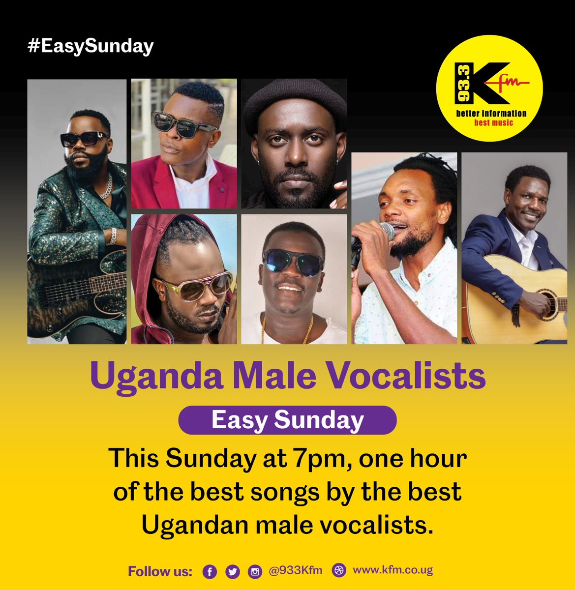 This Sunday at 7pm, we'll be playing the best songs by the best Ugandan male vocalists. #EasySunday Listen online: bit.ly/3EUYp8s