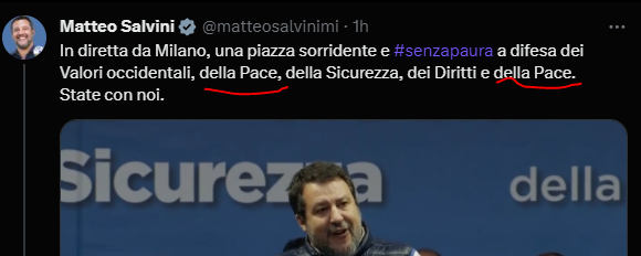 AlanGuerzoni's tweet photo. @matteosalvinimi Con la #spunta pagata, potete anche correggere le ripetizioni. Rileggere prima di postare invece è #gratis https://t.co/wp5l2uPN8i