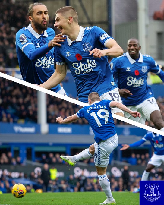 Mykolenko powers Everton 1-0 in front of Brighton