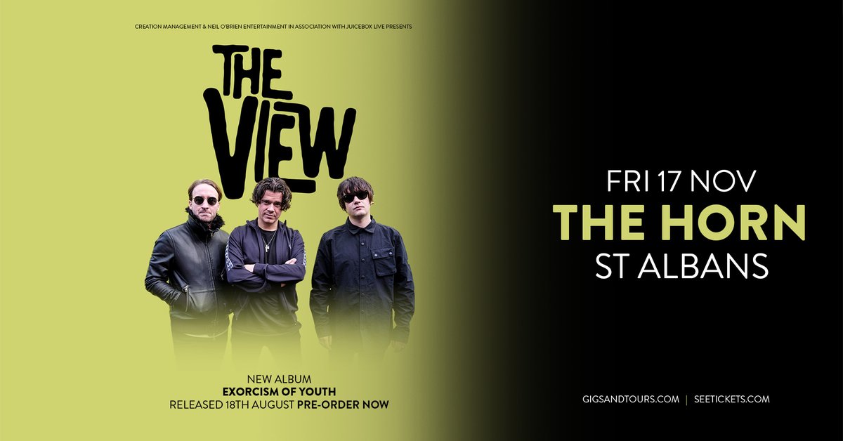 π
πππΎππ½ππ ππππ (@juicebox_indie) on Twitter photo Last tickets available for <a href="/viewofficial/">The View</a> & <a href="/Vigilantesmusic/">Vigilantes</a> at <a href="/hornvenue/">The Horn, St Albans</a> - Book now from <a href="/TicketWebUK/">TicketWeb UK π€</a> Last tickets available for <a href="/viewofficial/">The View</a> & <a href="/Vigilantesmusic/">Vigilantes</a> at <a href="/hornvenue/">The Horn, St Albans</a> - Book now from <a href="/TicketWebUK/">TicketWeb UK π€</a>