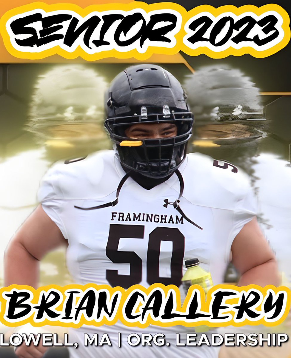 fsuramsfootball's tweet image. Wishing a happy senior day to all our diligent and hard working seniors, next is #50, offensive lineman Brian Callery 

Image by- @ksl_photos_ 

Graphic by- @jimmymckenna23 

#BuiltRamsTough #RamsPride #RuffRyders #Builtramtough #framinghamstate #framinghamstateuniversity