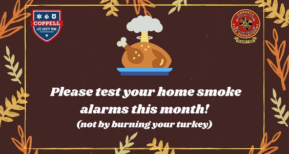 🏠🍁 With Thanksgiving just around the corner, our friends at @Coppell_LSP remind us that now's the perfect time to ensure your home is safe and sound. Give your smoke alarms and carbon monoxide detectors a quick check by pressing the test button!