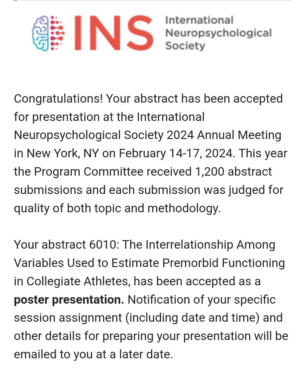 So excited to be presenting the findings of my first dissertation study at #INS2024inNYC! 🧠 

<a href="/AbeareLab/">Abeare Lab</a> <a href="/INSneuro/">INS</a>