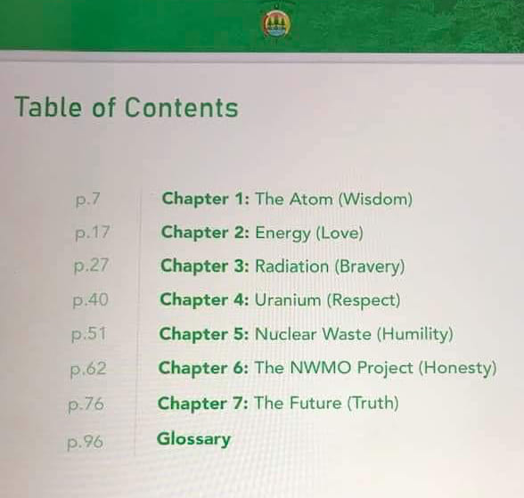 This is outright misappropriation of Indigenous teachings by the Nuclear Waste Management Organization, of a profiteer electrical and nuclear weaponry business OPG and Bruce Power NPP's.