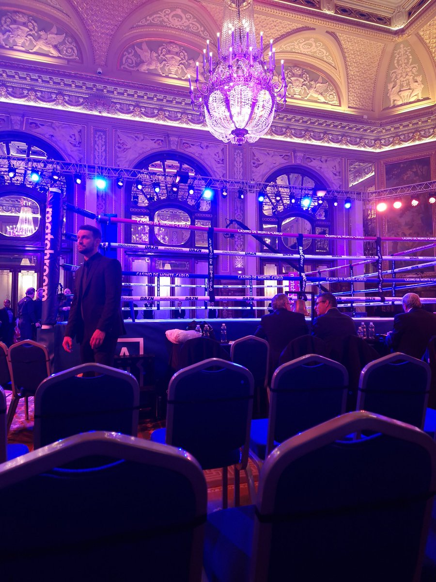 Have to say...pretty special seats here in Monte Carlo...Can't wait to see @ramlaali get redemption tonight! #Boxing #CordinaVazquez #MonteCarlo
