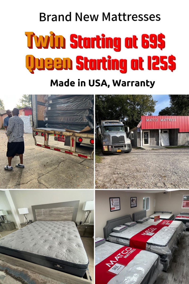 Visit Matco Mattress store in Pensacola to see all inventory available for same day delivery or pick up! We have all sizes in stock: Twin, Full, Queen, King & California King. matcomattress.com/post/black-fri…