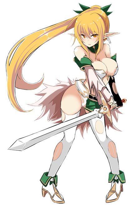 連戦で服ビリの騎士エルフです 