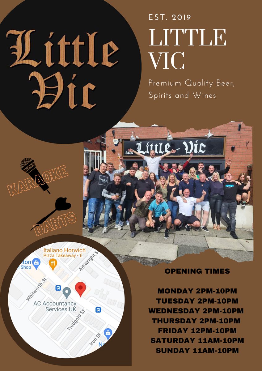 HorwichYDC's tweet photo. Little Vic in horwich is a little gem in the centre of our great town!
#sponsor #HYDC #littlevic #pub #Horwich https://t.co/I8yKoJjaR4