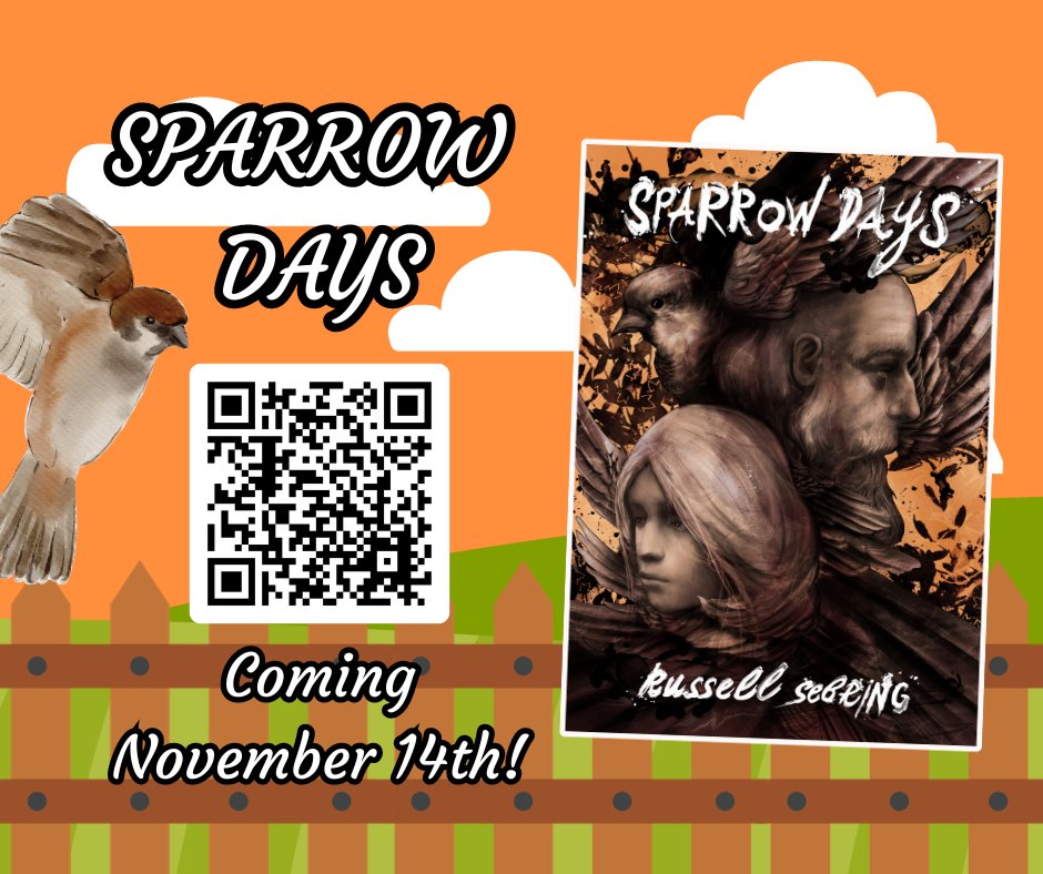 Less than two weeks until Russell Sebring's SPARROW DAYS hits shelves!  Have you pre-ordered a copy yet?

Learn more: curiouscurlspublishing.com/read/sparrow-d…

#sparrowdays #russellsebring #novemberreads #nanowrimo #booksaboutfamily #2023tbr #bookwishlist2023 #heartwarmingbooks #wholesomebook