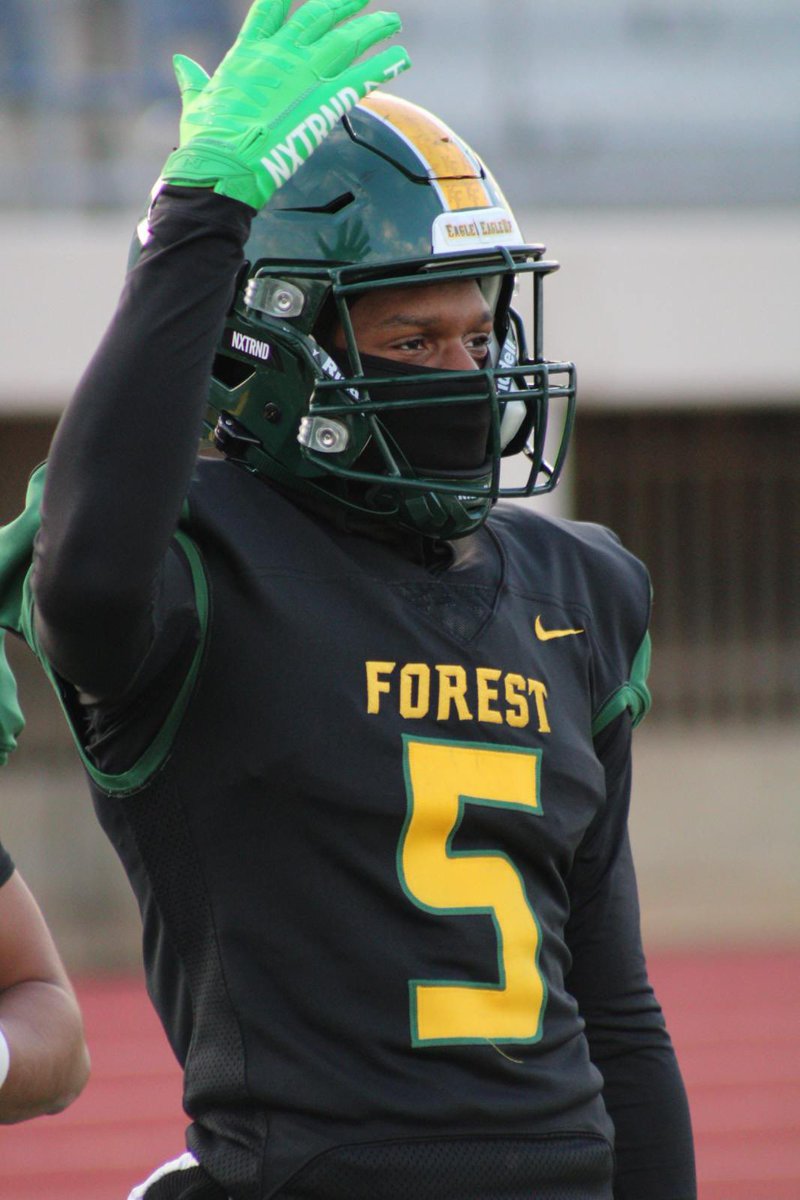 FIRST OF ALL I WANT TO SAY THANK YOU TO THE KLEIN FOREST FOOTBALL PROGRAM, COACHES, TEAMMATES, TRAINERS, FAMILY, &amp; GOD. FOR ALL MY COACHES AND TEAMMATES I THANK YALL FOR PLAYING WITH AND BELIEVING IN ME.  WITH THAT I WILL SAY THANK YOU KLEIN FOREST 🌳🦅 5 signing out 💚🦅💛