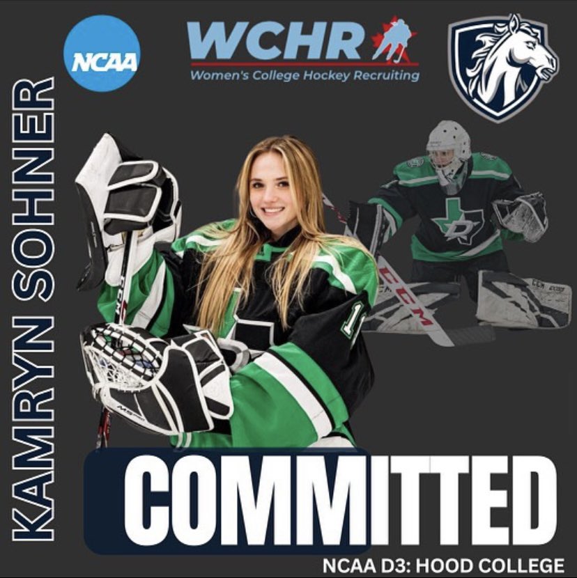 🚨NCAA D3 COMMITMENT ALERT🚨

Congratulations to our amazing 2024 WCHR goalie, Kamryn Sohner for committing to Hood College! 🤩🏒❤️🥳