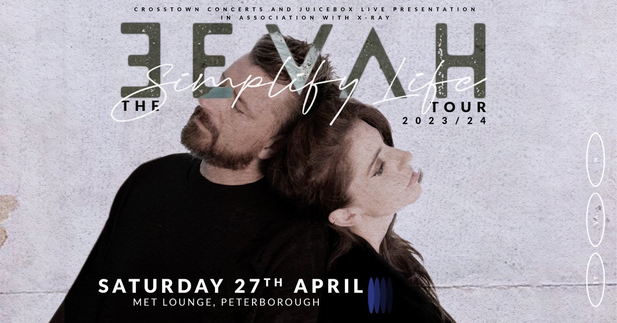Alt-Indie duo @eevahmusic will be finishing their UK tour with a show at @MetPeterborough on Saturday 27 April 2024! Book from juiceboxindie.com/listings/eevah