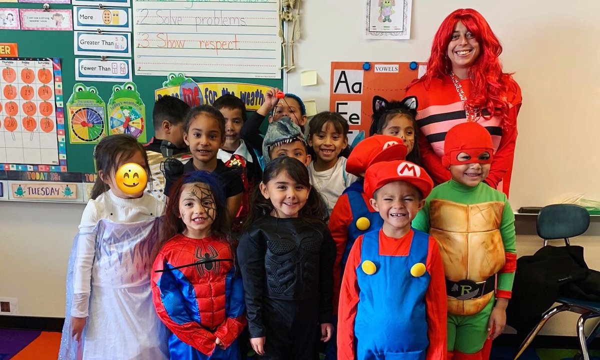 LavalandProud's tweet photo. We had a great time for Storybook Character Day! Our Safety Team dressed up as super hero’s, and our Lavaland Scholars had a blast trying to find them throughout the day! Shoutout to our Kinder Team for sharing in the fun! #lavalandscholars #lavalandproud #lavalandvolcanoes https://t.co/qzRoESPDpv