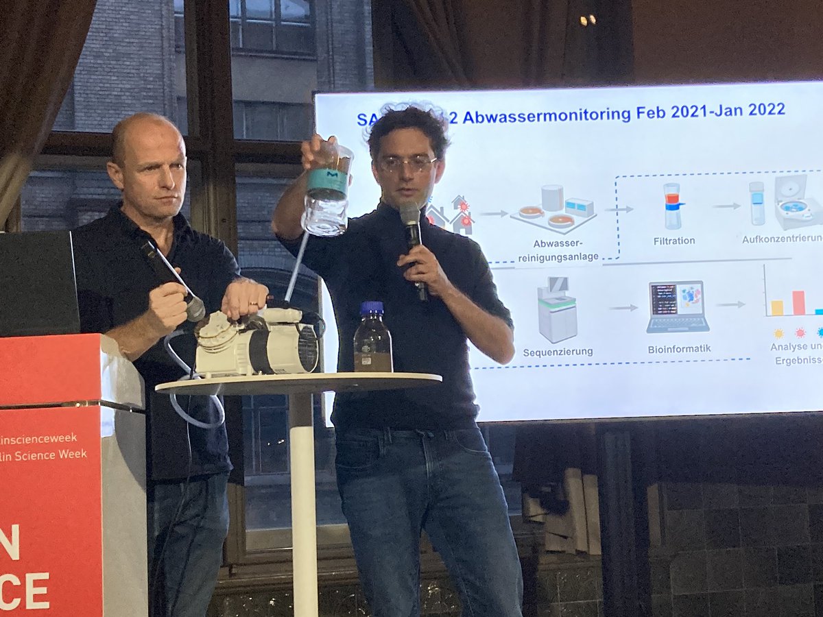 MDC_Berlin's tweet image. Full house at #BerlinScienceWeek @mfnberlin @ewyler and @landthaler from #mdcBerlin explain their research about viruses in Berlin wastewater. Thanks for the exciting insights.