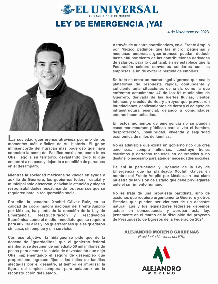alitomorenoc's tweet photo. En estos momentos de emergencia no se pueden escatimar recursos públicos para aliviar el hambre, desprotección, insalubridad, vivienda y seguridad económica de miles de familias.

Les comparto mi opinión en @El_Universal_Mx.

https://t.co/8LbdkvHMxP https://t.co/ZLRV8TU6K1