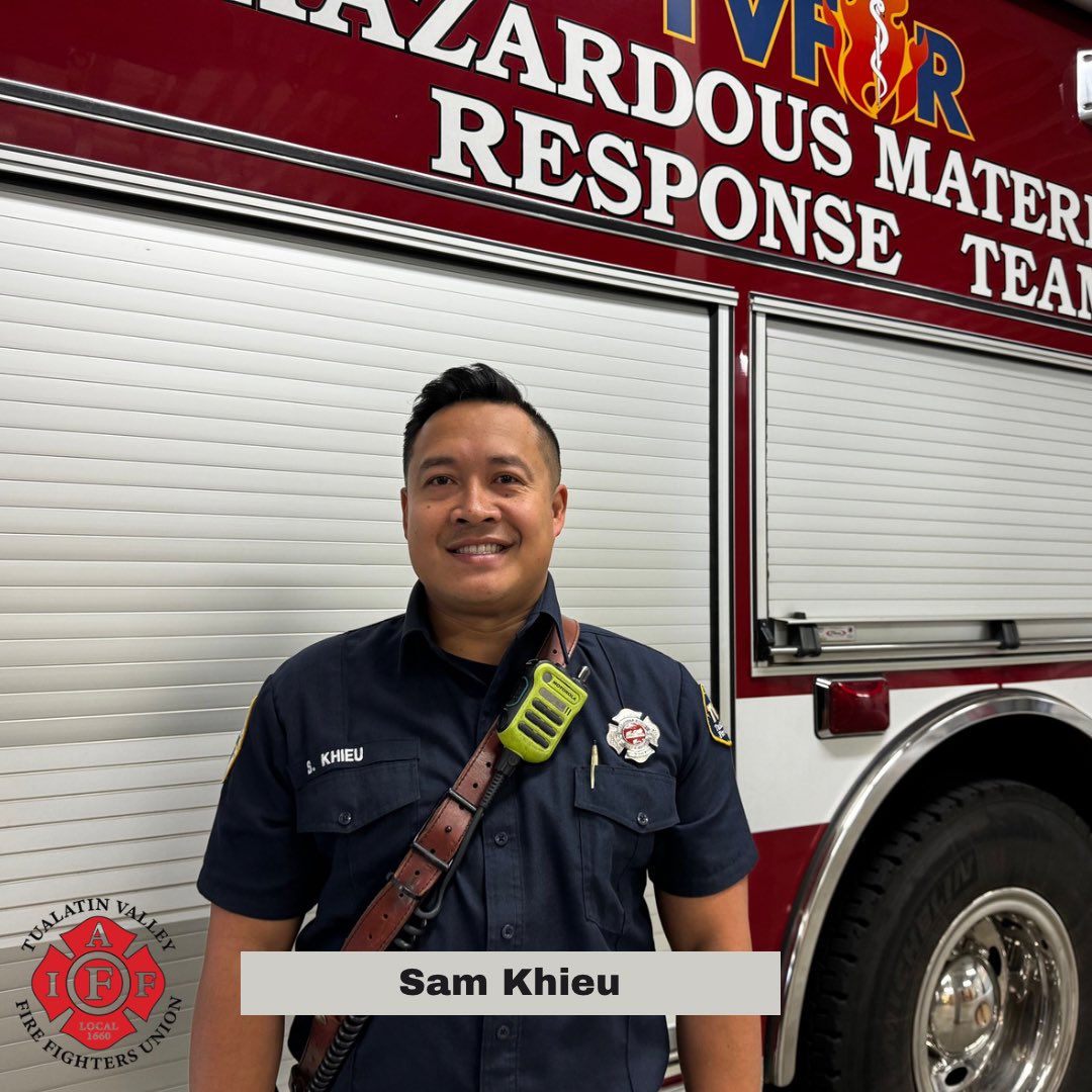Tualatin Valley Firefighters (@iaff1660) on Twitter photo Congrats to Local 1660’s Newest Communications Director Sam Khieu! Sam is currently assigned to TVF&R’s Hazmat Team and will start his term on January 1, 2024. We look forward to Sam bringing his talents to help the Members of Local 1660. <a href="/IAFFofficial/">International Association of Fire Fighters</a> <a href="/IAFF9th/">Mike Frainier, IAFF 9th District VP</a> <a href="/ORfirefighters/">Oregon Fire Fighters</a> Congrats to Local 1660’s Newest Communications Director Sam Khieu! Sam is currently assigned to TVF&R’s Hazmat Team and will start his term on January 1, 2024. We look forward to Sam bringing his talents to help the Members of Local 1660. <a href="/IAFFofficial/">International Association of Fire Fighters</a> <a href="/IAFF9th/">Mike Frainier, IAFF 9th District VP</a> <a href="/ORfirefighters/">Oregon Fire Fighters</a>