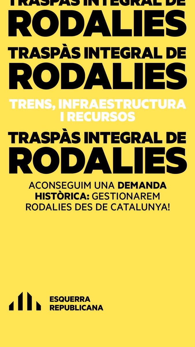 ✊🏼L’acord del traspàs integral de Rodalies a la Generalitat de Catalunya és històric, a l’alçada d’alguns d’anteriors com el traspàs de Mossos d’Esquadra. Un acord en què hi guanyem tots i totes, hi guanya Catalunya! 🧵Obro fil per explicar les claus del traspàs!!👇🏼