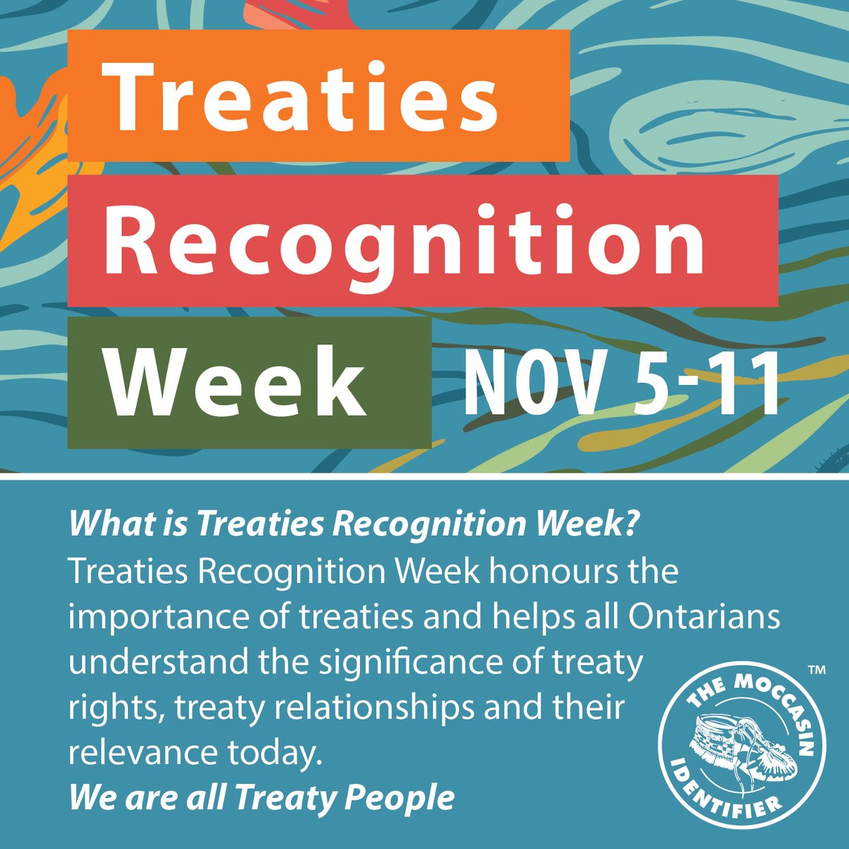 MoccasinIdenti1's tweet photo. Tomorrow is the beginning of Treaties Recognition week! This next week, November 5th-11th, take the time to learn more about what being a Treaty person means for you. Stay tuned for treaty facts and exciting news from the MI all week. #TreatyON https://t.co/XuXsXBtvUi