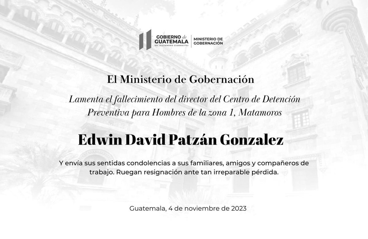 RadioPuntoGT's tweet photo. #URGENTE | El director del Centro de Detención Preventiva para Hombres, ubicado en el interior del cuartel militar Matamoros, Edwin David Patzán González, murió luego de ser atacado con proyectiles de arma de fuego en la 5 calle y 18 avenida zona 1 capitalina.

Fotos: RRSS https://t.co/kI6ufdW4JW