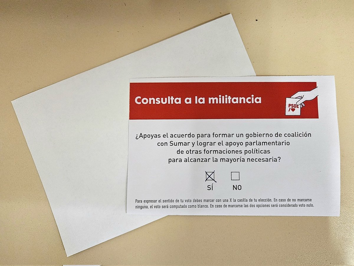 ftierraseca's tweet photo. Hoy #YoVotoSÍ a 4 años + de progreso, convivencia y justicia social. España necesita un Gobierno presidido por @sanchezcastejon para continuar con la senda de avances y progresos logrados en estos últimos años. 
Os animo a votar en vuestras agrupaciones. 

#EspañaAvanza https://t.co/wx6Rx0JfQs