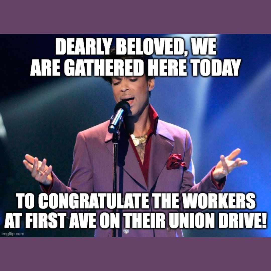 On Friday, First Avenue Productions agreed to voluntarily recognize the union! This was just a day after an overwhelming majority of its workers went public with a unionizing effort with <a href="/UNITEHERE17/">UNITE HERE Local 17</a>! #FirstAveUnion #Solidarity #WorkerPower #RWBOR