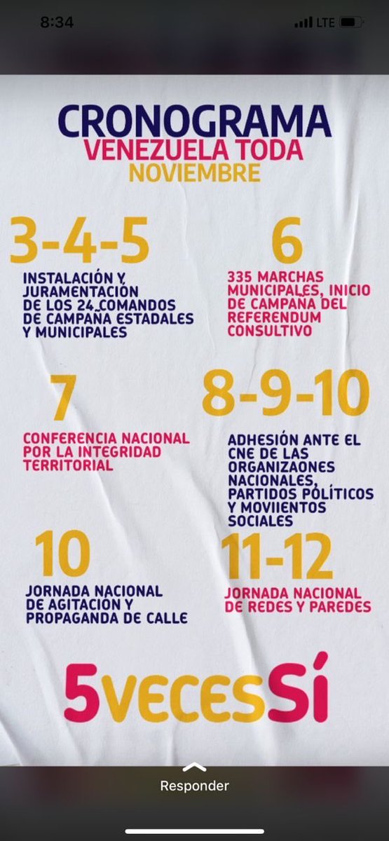Vamos todos y todas por Venezuela Nuestra Patria. A defender el Esequibo este 3 de Diciembre VENEZUELA TODA. ⁦<a href="/NicolasMaduro/">Nicolás Maduro</a>⁩ ⁦<a href="/delcyrodriguezv/">Delcy Rodríguez</a>⁩ ⁦<a href="/dcabellor/">Diosdado Cabello R</a>⁩ ⁦<a href="/jorgerpsuv/">Jorge Rodríguez</a>⁩ ⁦<a href="/HectoRodriguez/">Héctor Rodríguez C.</a>⁩ . VENCEREMOS VOTA 5 VECES SI .