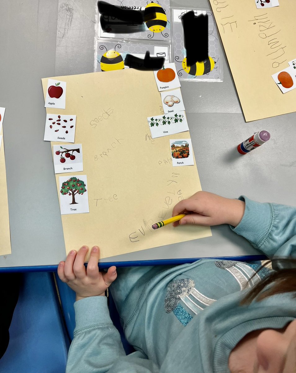 CarlenaSheeran's tweet photo. The sweet #TinyTrojans in Emily Wilcoxson’s  #HCSPreschool classroom @NorthParkKids sorted apple &amp; pumpkin pictures then worked on copying words they have learned.🍏🎃📝 #HCSBetterTogether #HCSPreschool #SortTheDifferences #WritingOurWords https://t.co/SrALo7N7nd