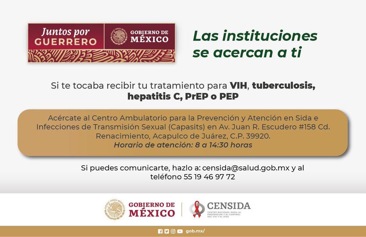acTBistas's tweet photo. Espero puedan ver el anuncio del @censida los afectados por #Tuberculosis en #Acapulco y municipios afectados por el #HuracanOtis en #Guerrero para no interrumpir el tratamiento que agrave su enfermedad. @SSalud_mx @OMexico @CruzRoja_MX @cenaprece #endT https://t.co/WEMpsS3dUN