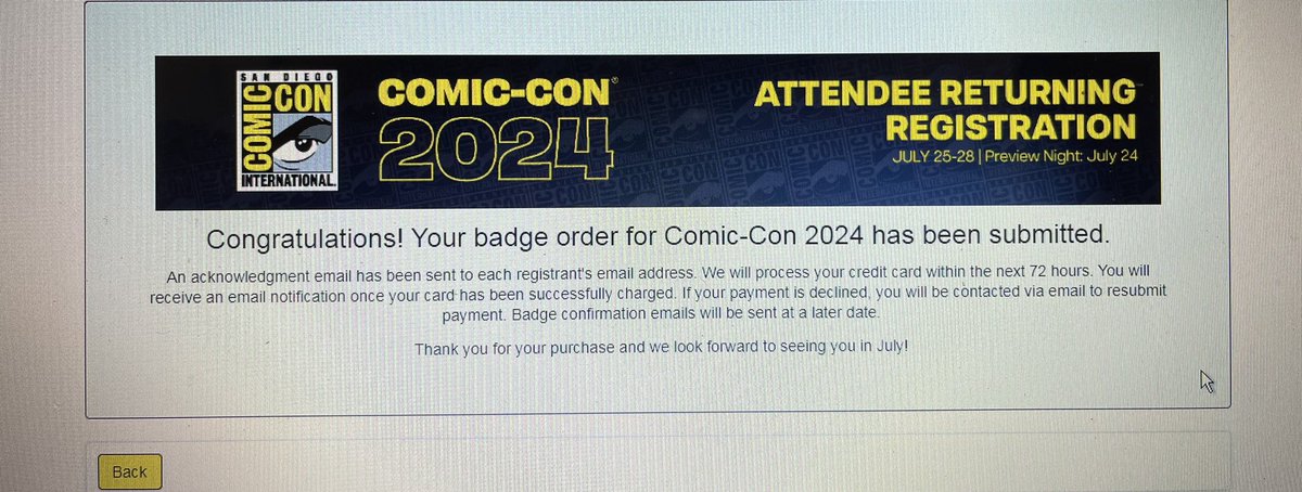 In and all 4 days plus preview night 9:05 am #SDCC #SDCC2023