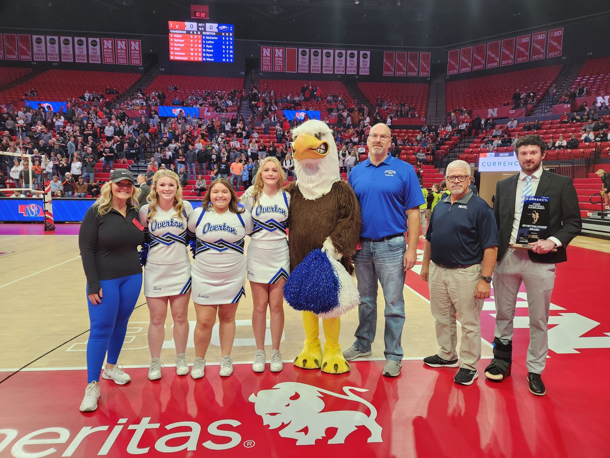 NebraskaCoach's tweet photo. Congratulations to Overton, the Class D2 2023 State Volleyball Sportsmanship Award recipient, presented by Currency. https://t.co/M2ALhE4tmG