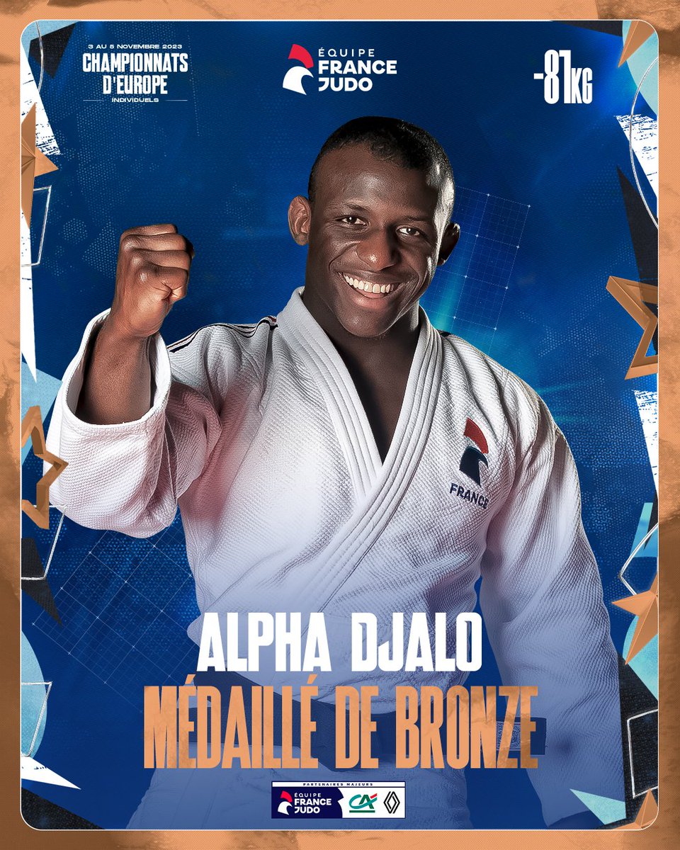 𝐌𝐀𝐆𝐍𝐈𝐅𝐈𝐐𝐔𝐄 𝐀𝐋𝐏𝐇𝐀 🥲

C'est si beau ! Alpha Djalo (-81kg) remporte son combat pour la place de 3️⃣ en plaçant un ippon tout simplement INCROYABLE sur Matthias Casse (BEL), actuel numéro 1 mondial. 🥉🥹

Bravo Alpha ! 👏

#EuropeMontpellier2023 #FierdEtreJudoka