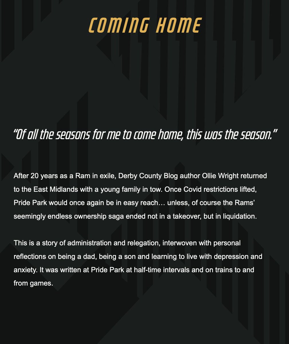 derbycountyblog's tweet photo. New book coming 🔜
#NotImminent #24to48Hours
Sneak preview of back cover blurb! #dcfcfans https://t.co/h1zmGzEy69