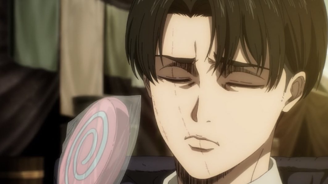 leviacontent's tweet image. LEVI ACKERMAN GIVING CANDIES TO KIDS ANIME ORIGINAL SCENE
