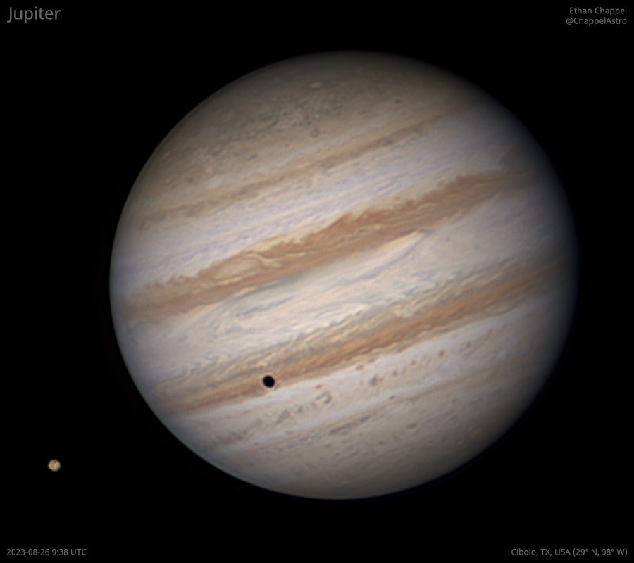 Jupiter and Io on August 26th, 2023. #Jupiter #Astronomy #Astrophotography