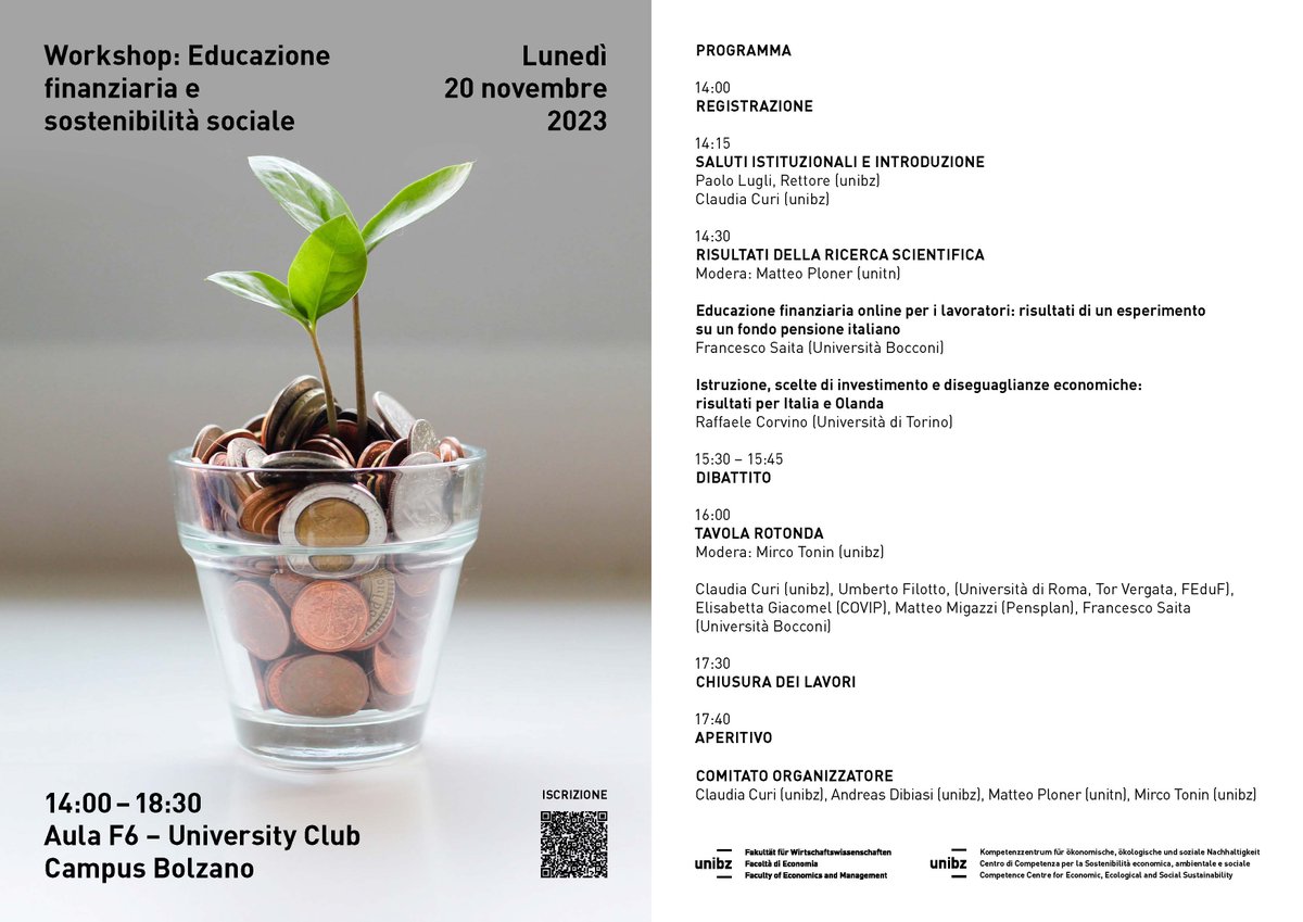 Mirco Tonin (@mircotonin) on Twitter photo "Educazione finanziaria e sostenibilità sociale" - evento presso @unibz_news organizzato con <a href="/claudia_curi/">Claudia Curi</a>, <a href="/ploteo/">Matteo Ploner</a> & <a href="/AndreasDibiasi/">Andreas Dibiasi</a> il 20 novembre "Educazione finanziaria e sostenibilità sociale" - evento presso @unibz_news organizzato con <a href="/claudia_curi/">Claudia Curi</a>, <a href="/ploteo/">Matteo Ploner</a> & <a href="/AndreasDibiasi/">Andreas Dibiasi</a> il 20 novembre
