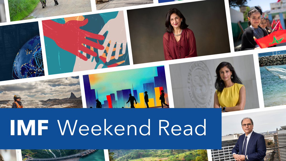 This week’s IMF Weekend Read highlights: · ̇IMF lending reforms · ̇Fiscal policy insights from @GitaGopinath · ̇Caucasus & Central Asia economic forecast · ̇Profile on @Columbia's Minouche Shafik · ̇Research: Natural disasters & corruption And much more →bit.ly/47i6bFF